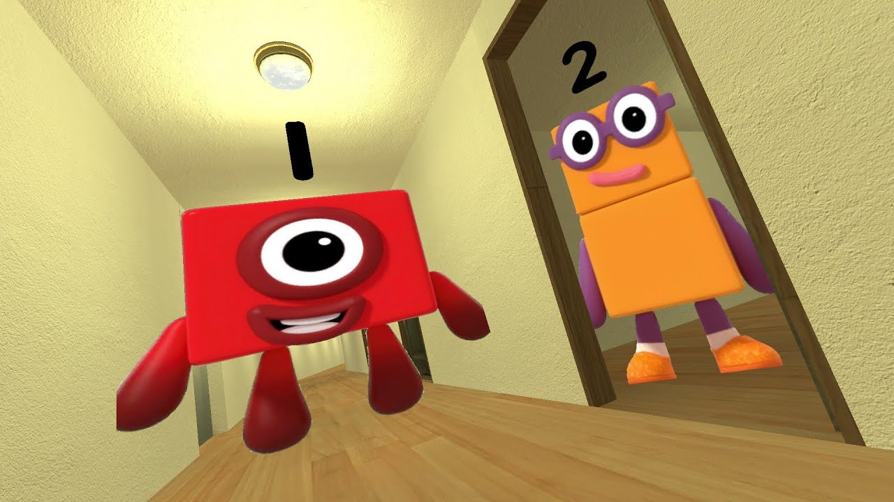 Numberblocks 1 and 2 Chase in Liminal Hotel | Gmod Nextbots