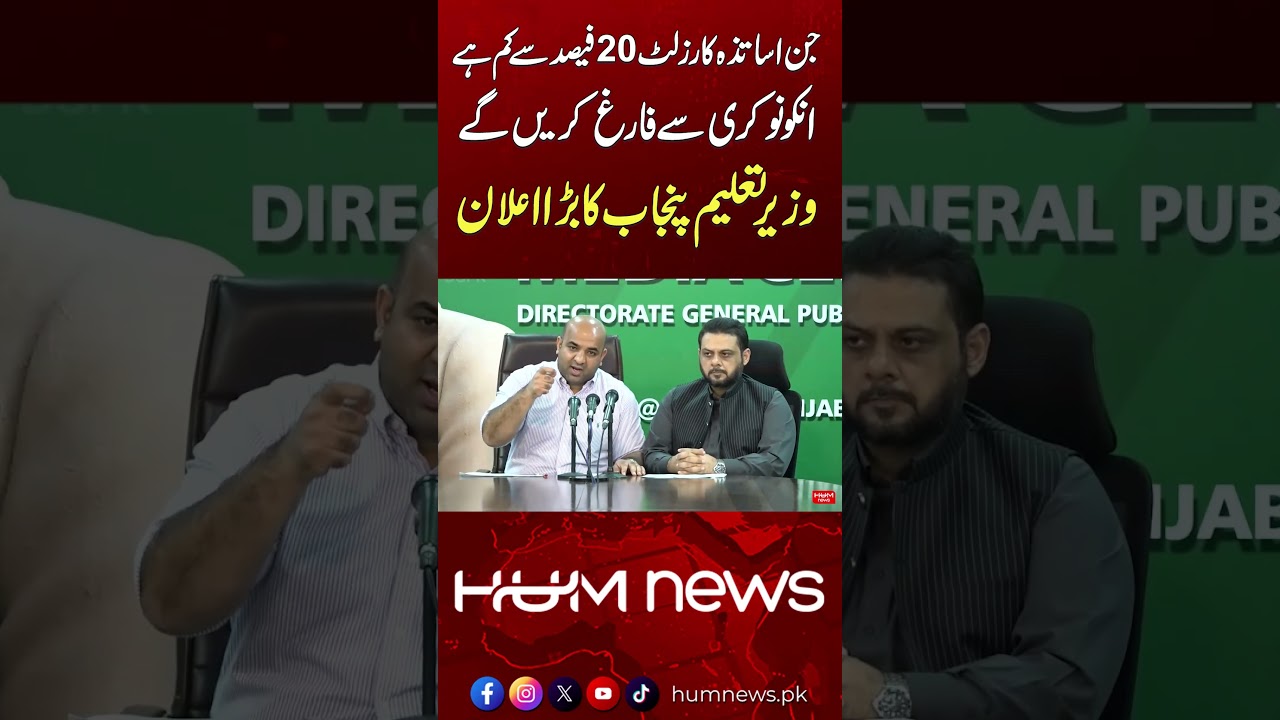 Punjab Education Minister Makes BIG Announcement for Teachers | BISE Lahore | Hum News | Pakistan