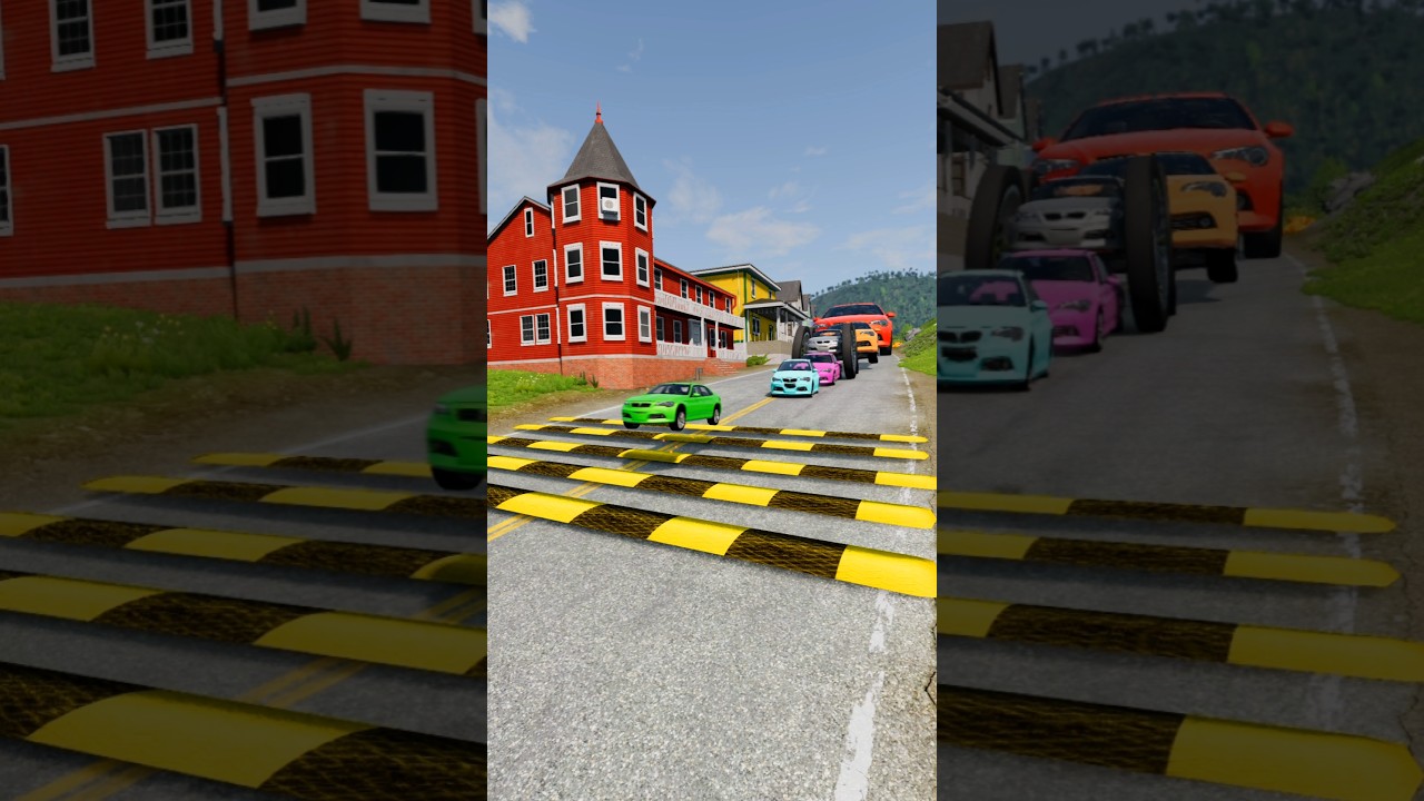 Big & Small to Giant cars vs speed bumps 