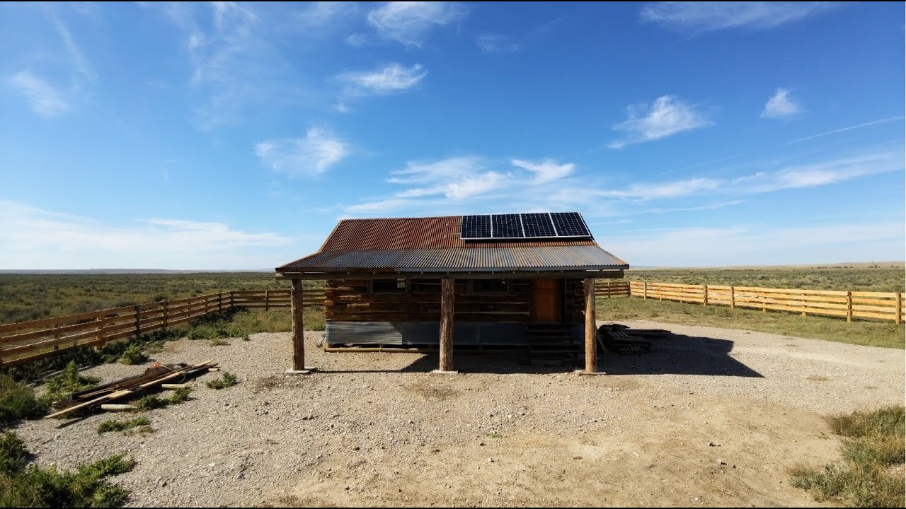 100-year-old log Cabin Get's Solar Power!
