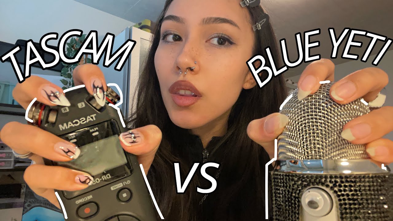 ASMR ☆ TASCAM + BLUE YETI COMBO (layered) / mic triggers, mouth sounds, brush,..
