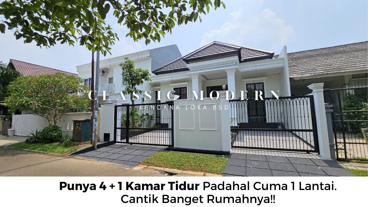 Rumah 1 Lantai Berkonsep Classic Modern LT 200 Meter Persegi di BSD