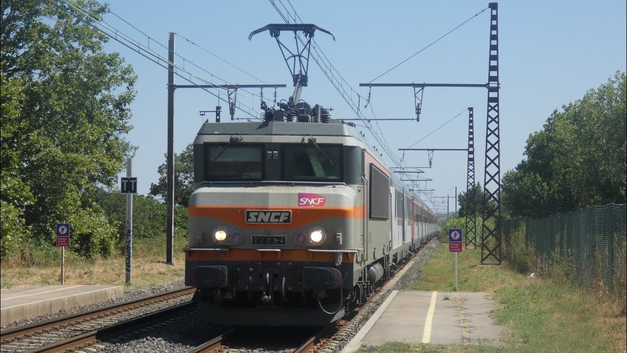 FRET, HLP, TM, PÈLERIN, INTERCITES et TGV sous une chaleur intense en gare de Coursan !