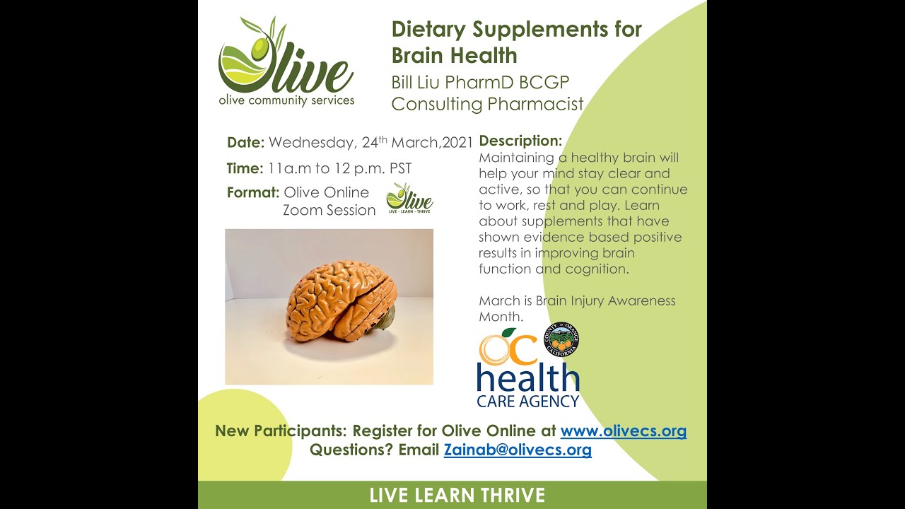 Supplements for Brain Health  with Bill Liu, PharmD BCGP
