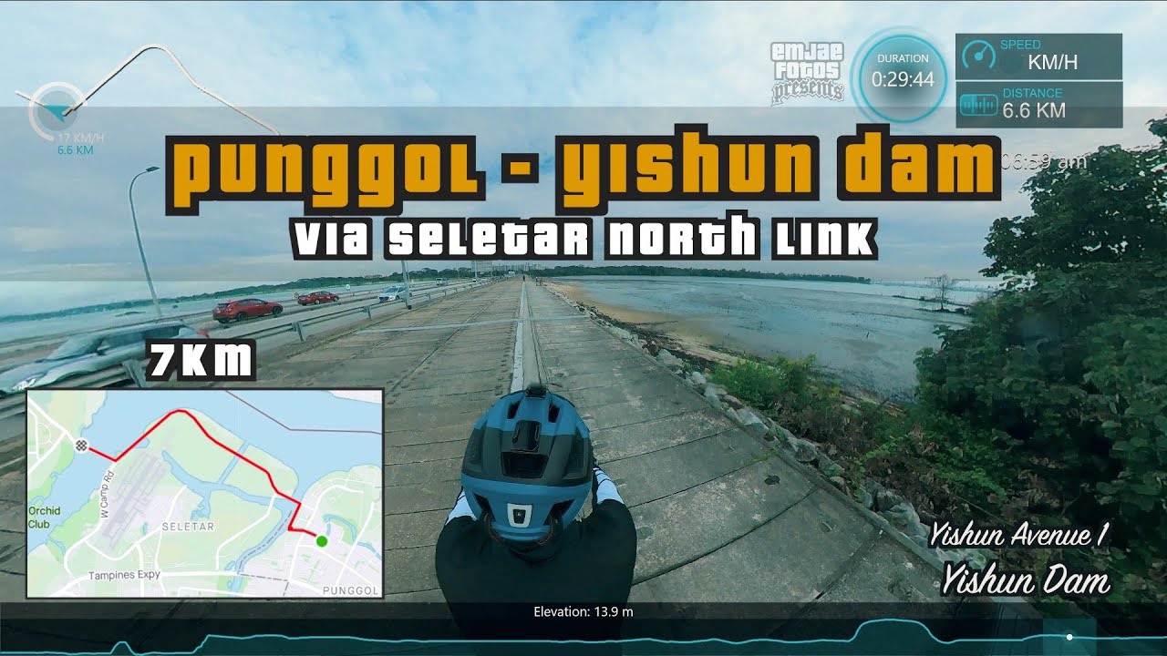 7KM Punggol to Yishun Dam via Seletar North Link pavement | Cycling Singapore