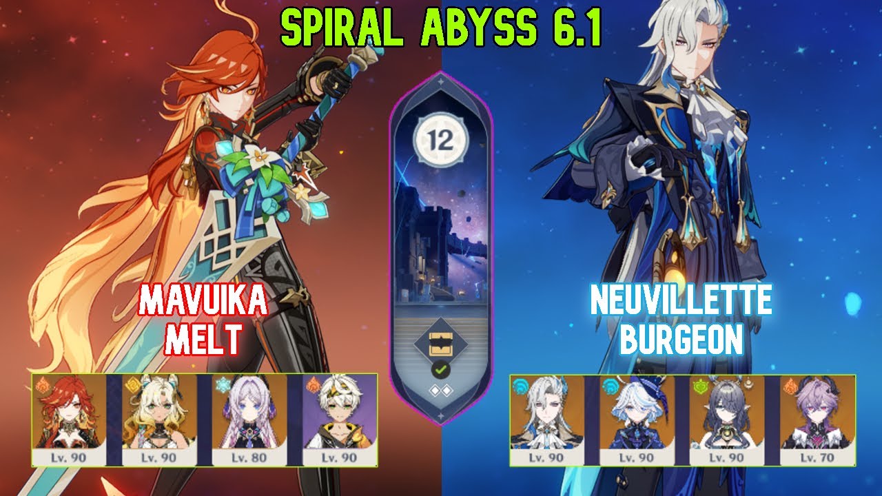 C0 Mavuika Melt & C0 Neuvillette Burgeon | Spiral Abyss Floor 12 | Genshin Impact Luna 6.2