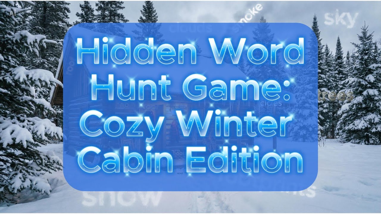 Practice English – Can You Spot the Words Hidden in This Snowy Cabin Scene