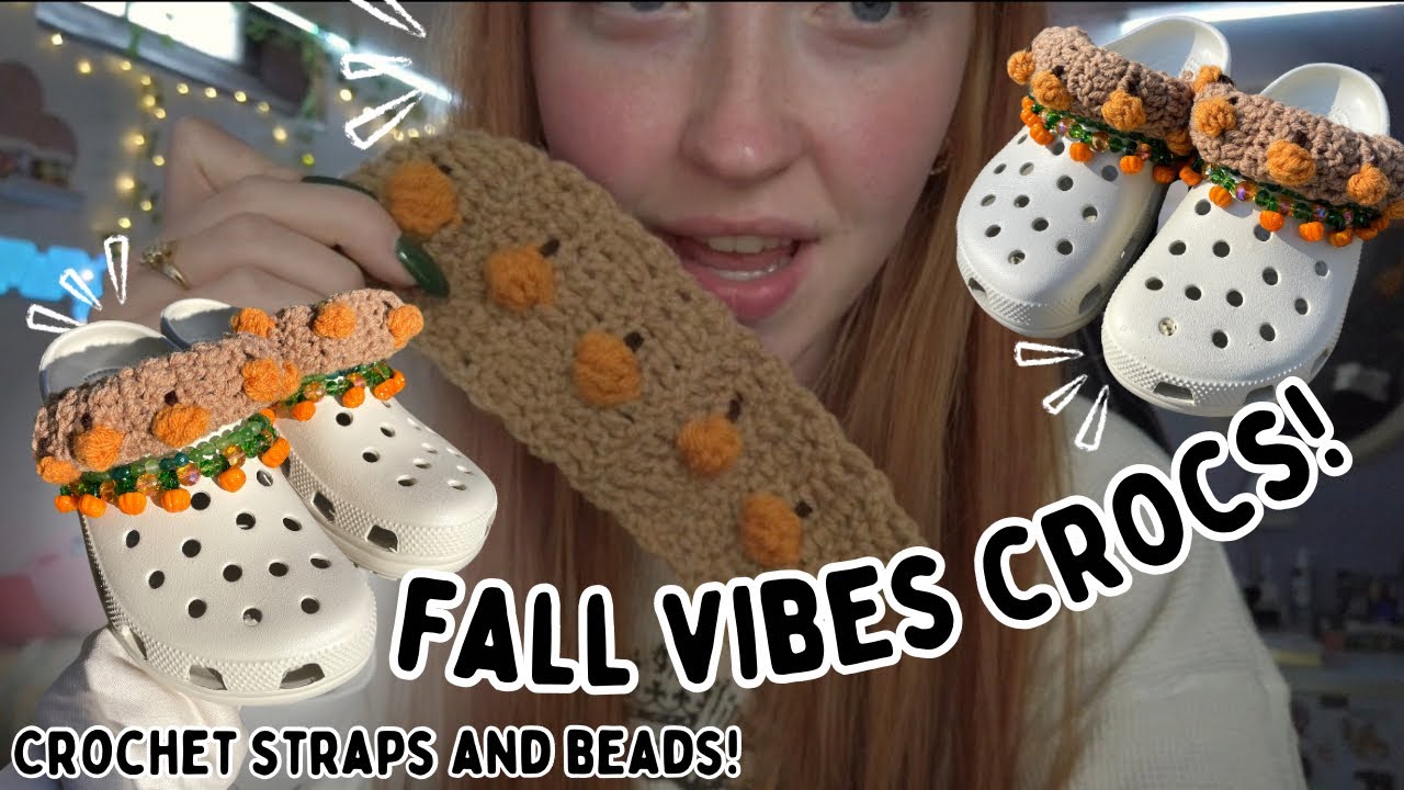 FALL VIBES CROCS! 🎃 Crochet straps & beads! 😱
