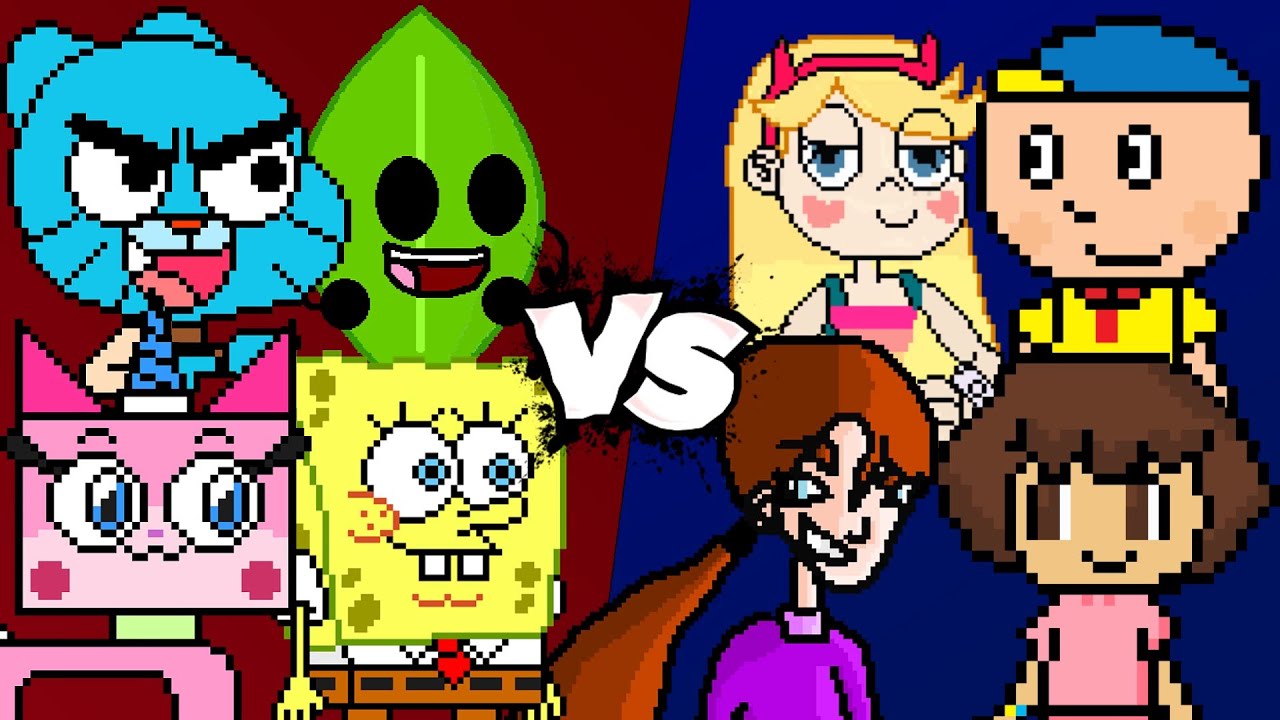 MUGEN Battle - Unikitty/SpongeBob/Gumball/Leafy vs Dora/Abby Archer/Star Butterfly/Caillou