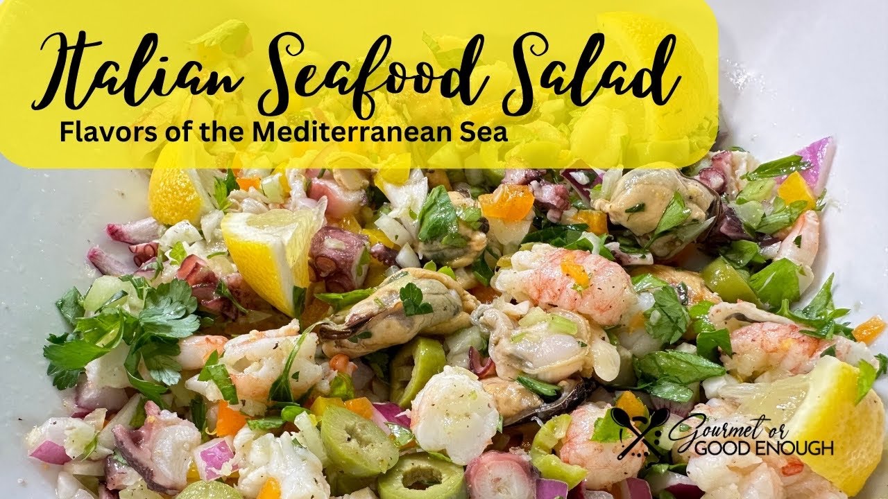 Italian Seafood Salad - Mediterranean Dish perfect for Feast of Seven Fishes!
