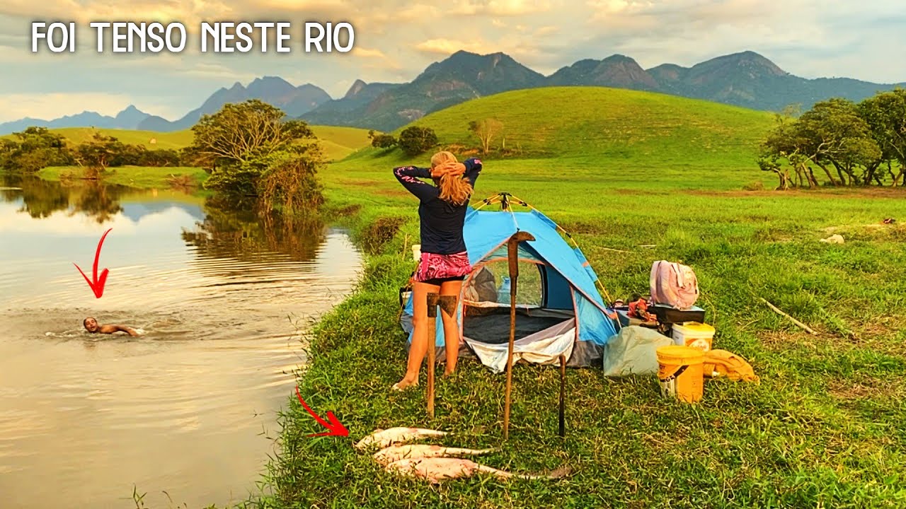 ACAPAMENTO FOI TENSO NESTE RIO, O GIGANTESCO ME JOGOU PARA AGUA.