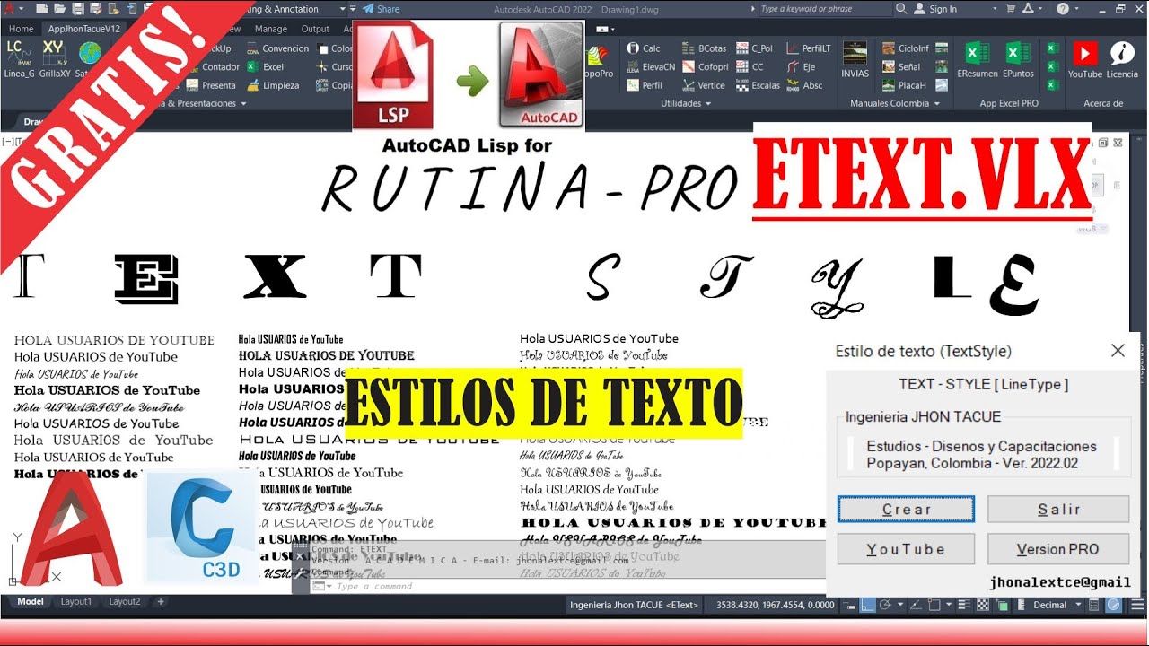 RUTINA ▶️- ETEXT [ESTILO DE TEXTO] AUTOCAD