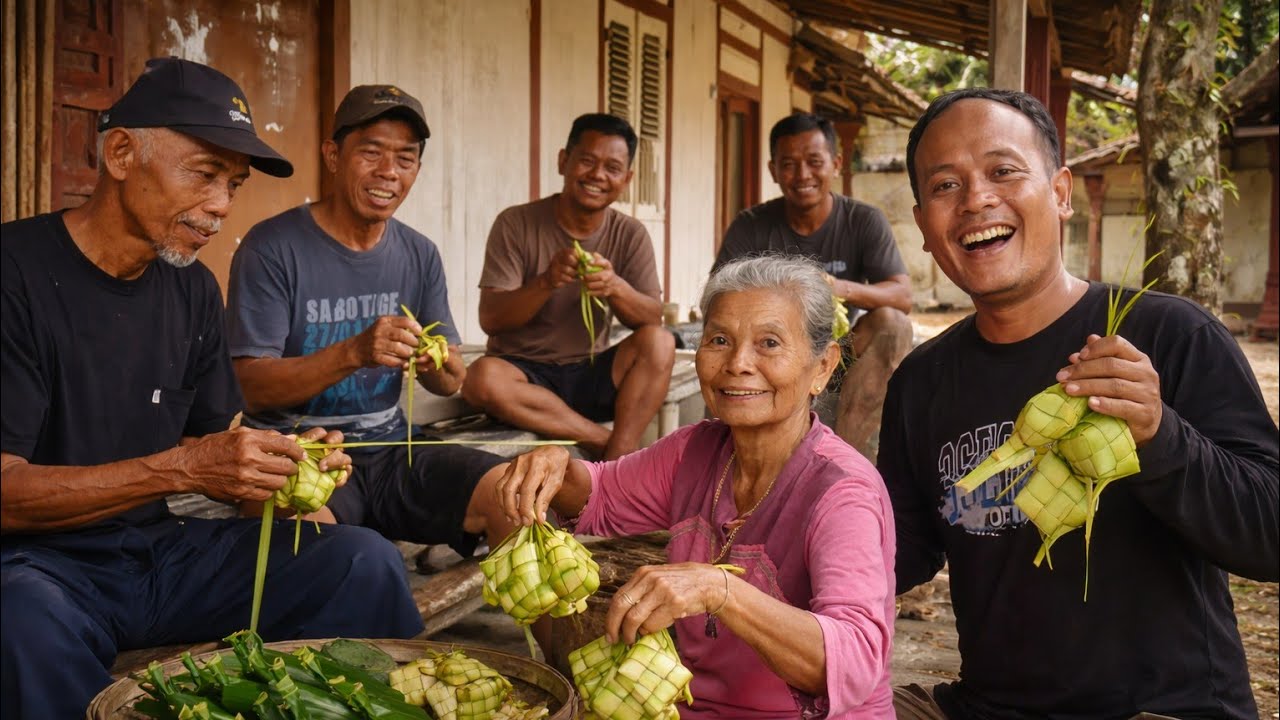 Bikin Kangen‼️Momen Langka Bikin Ketupat Rame&sup2; Tradisi Adat Jawa Di Kampung,Nostalgia Th 70an