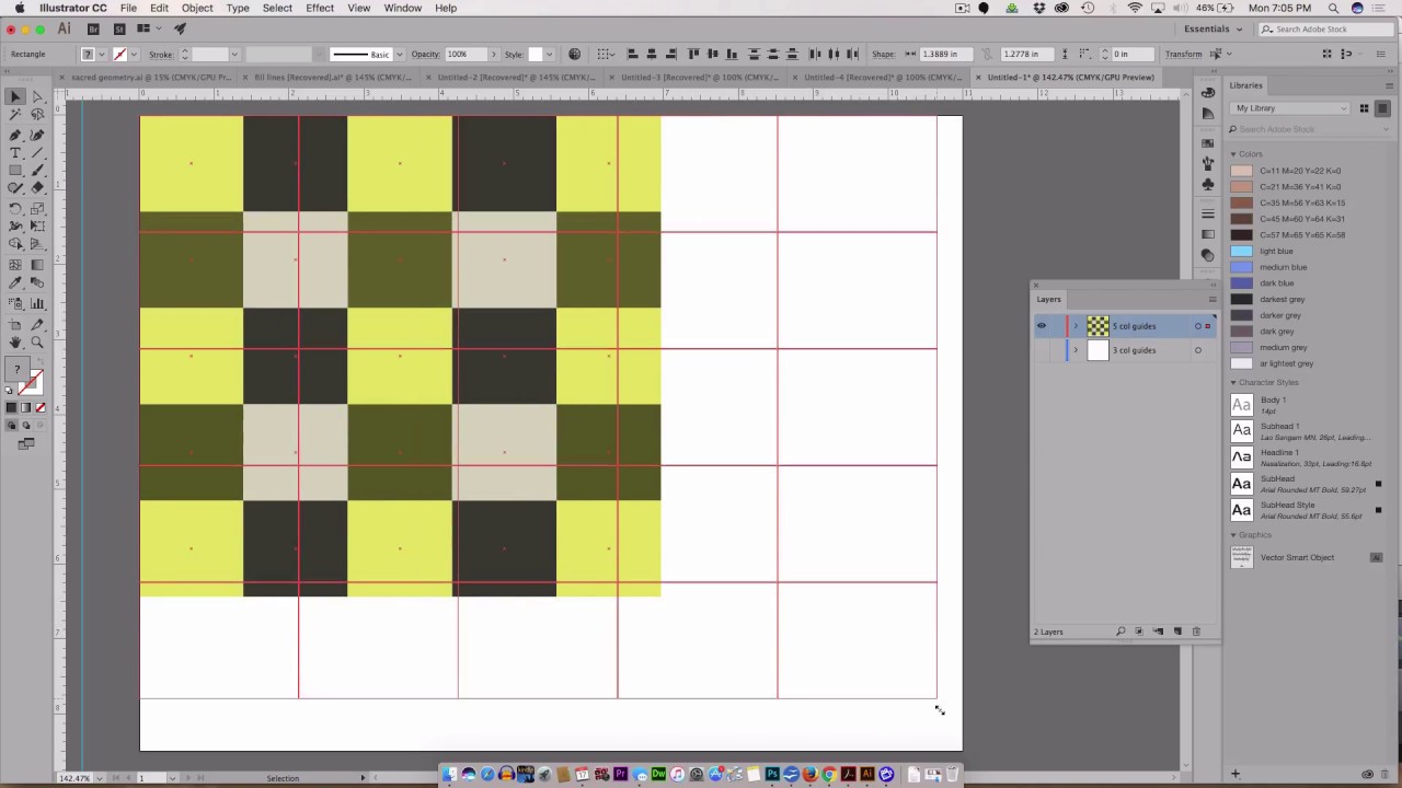 Part 1 - Create Guidelines to Design with Grids Quickly - intuitive technique.