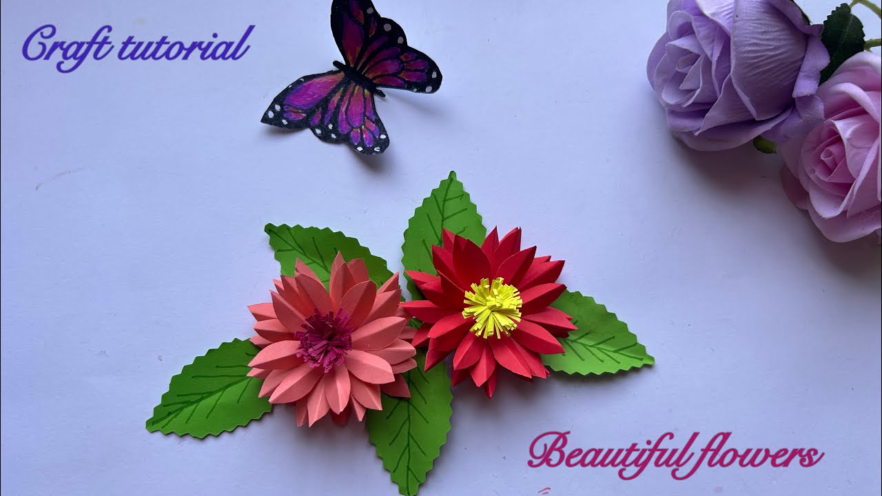 How to make paper flowers crafting idea 🌺🌿