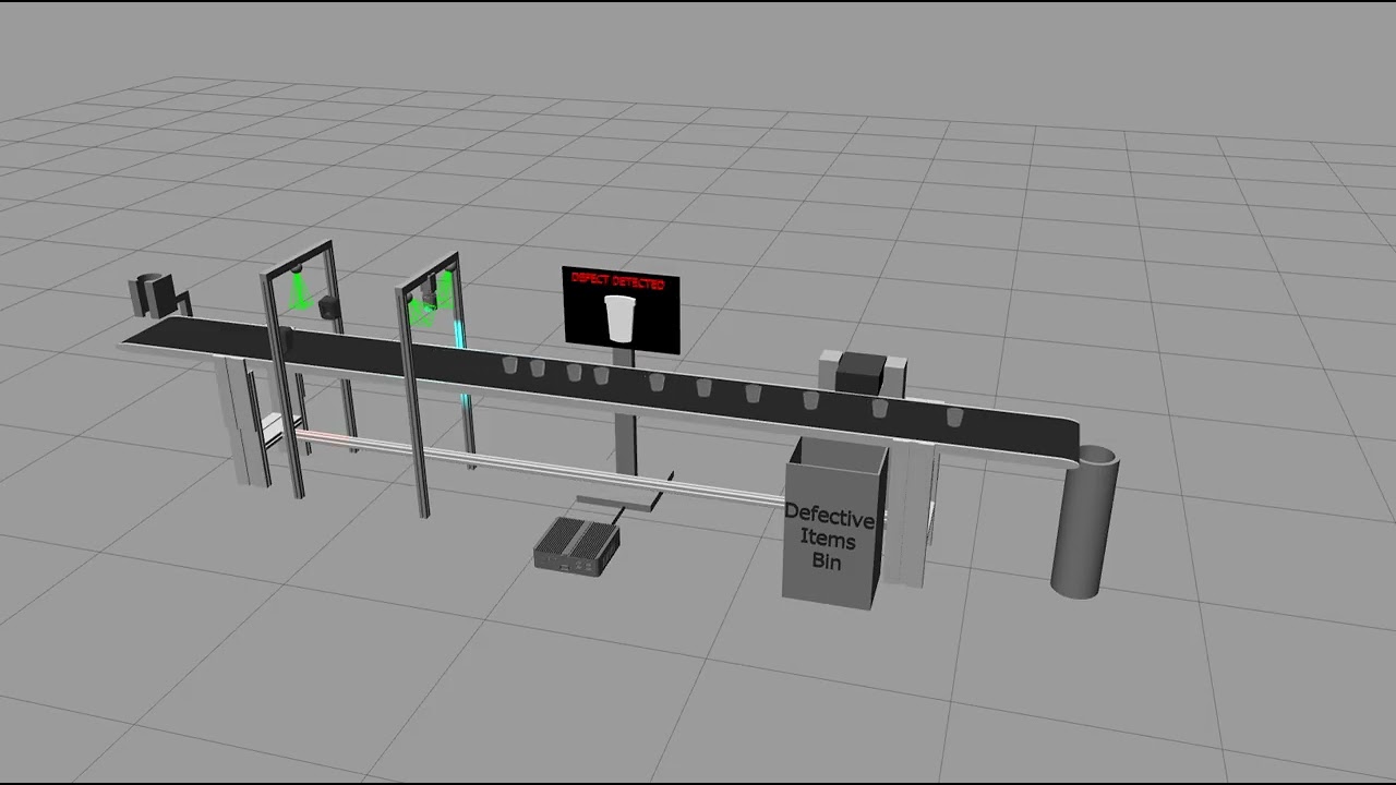 Reusable Cup Quality Management System - Basic Version (Conveyor, Loader, QR, Camera, Monitor)