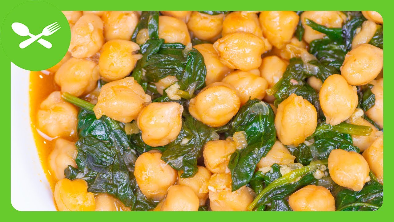 Receta GARBANZOS con ESPINACAS ▶ FACIL y RICO ✅