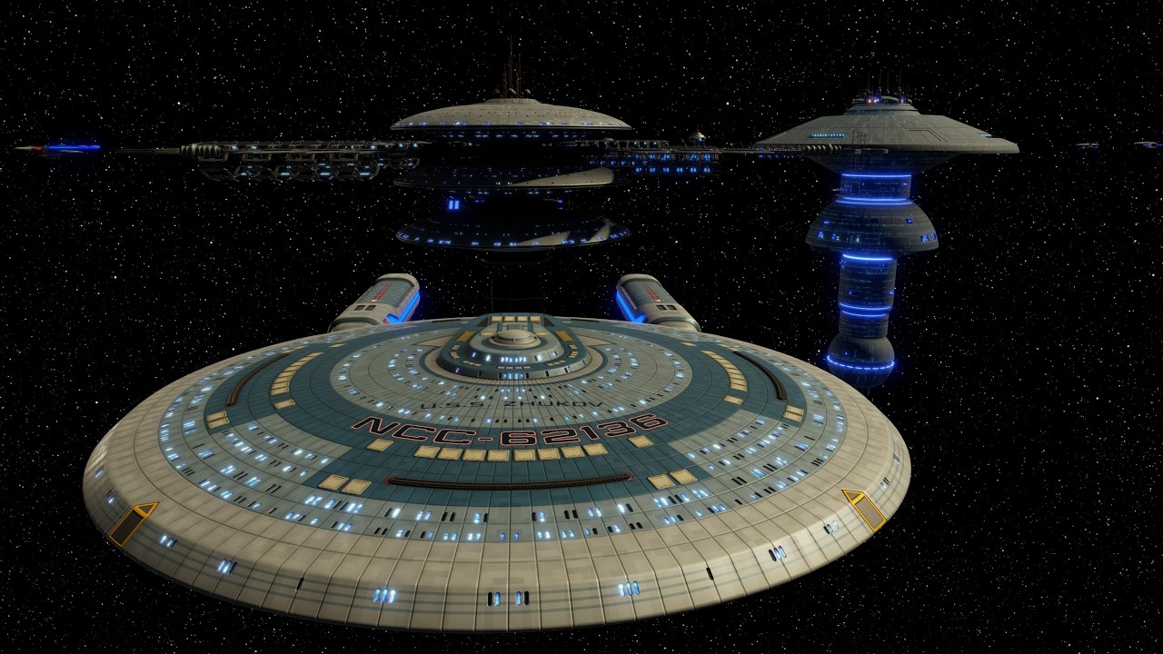 NCC-62136 USS Zhukov attacks Orion Pirates with a Starfleet Armada