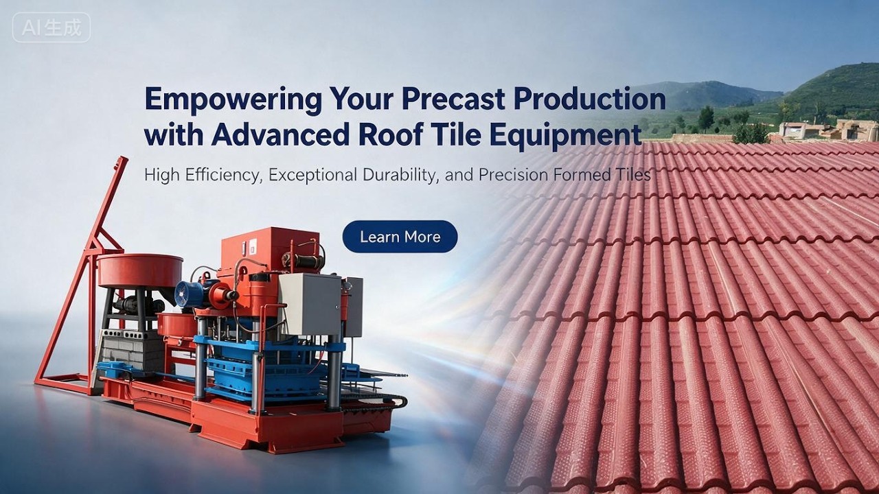 construction machine---- how to produce large concrete roof tile automatically