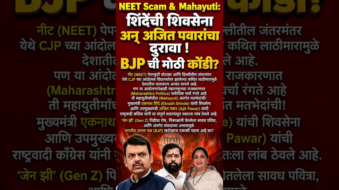 शिंदेंची शिवसेना अन् अजित पवारांचा दुरावा ! BJP ची मोठी कोंडी?#shorts #ncp #bjp #eknathshinde #viral