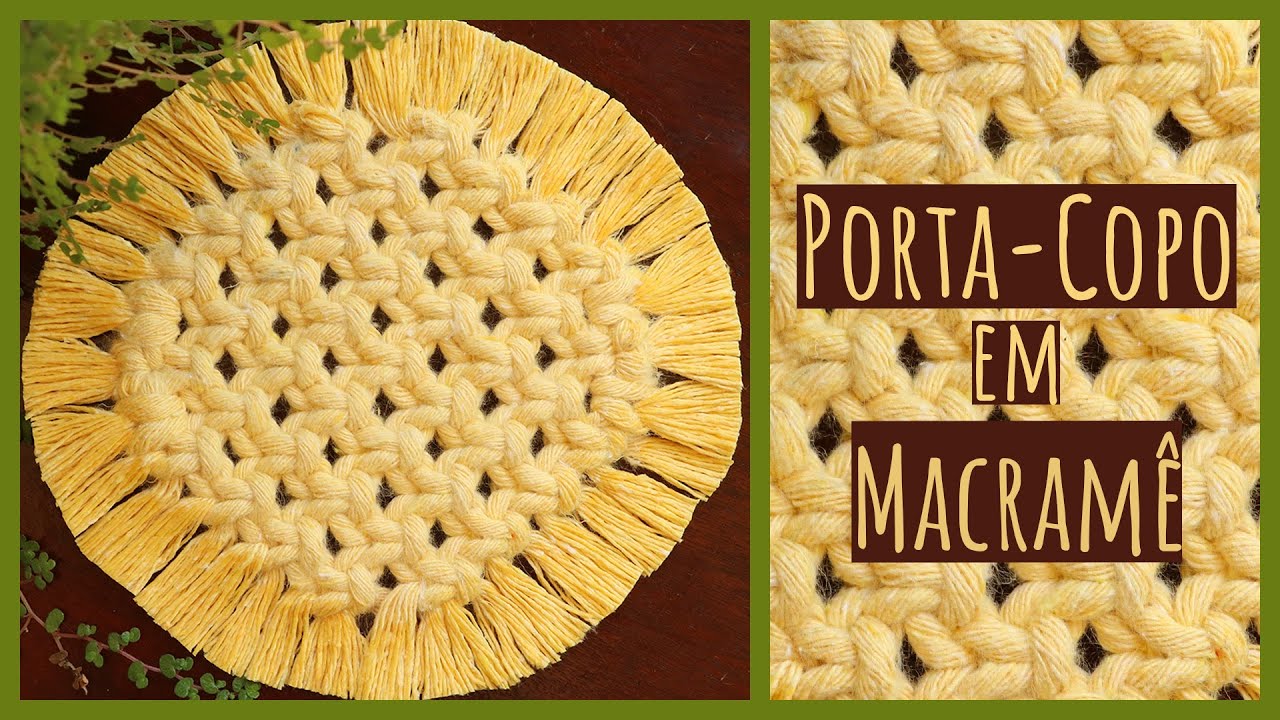 🧶 Porta-Copo Redondo em Macramê: Tutorial Simples e Prático!