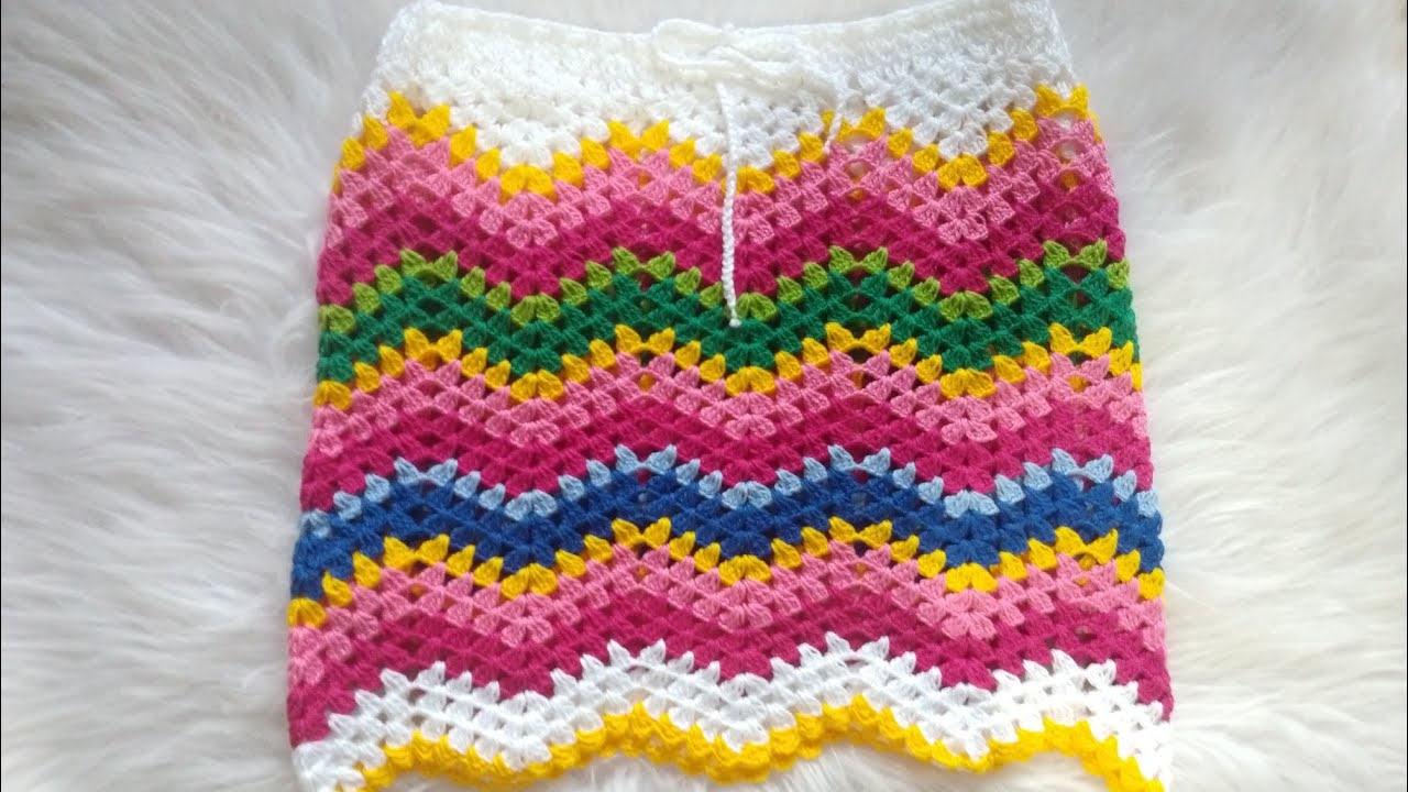 Saia chevron em croche