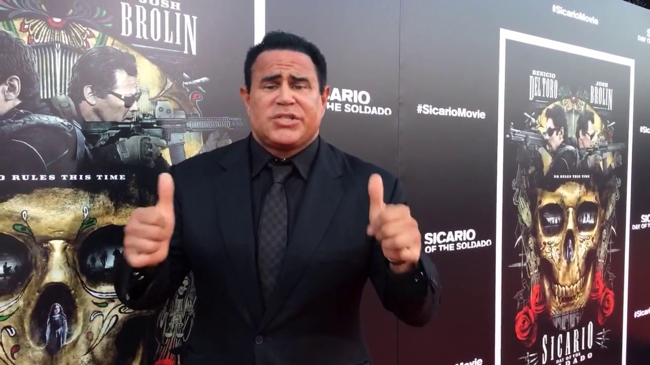 Keith Middlebrook, (R) Real Iron Man attends World Premiere of Sicario Day of Soldado.