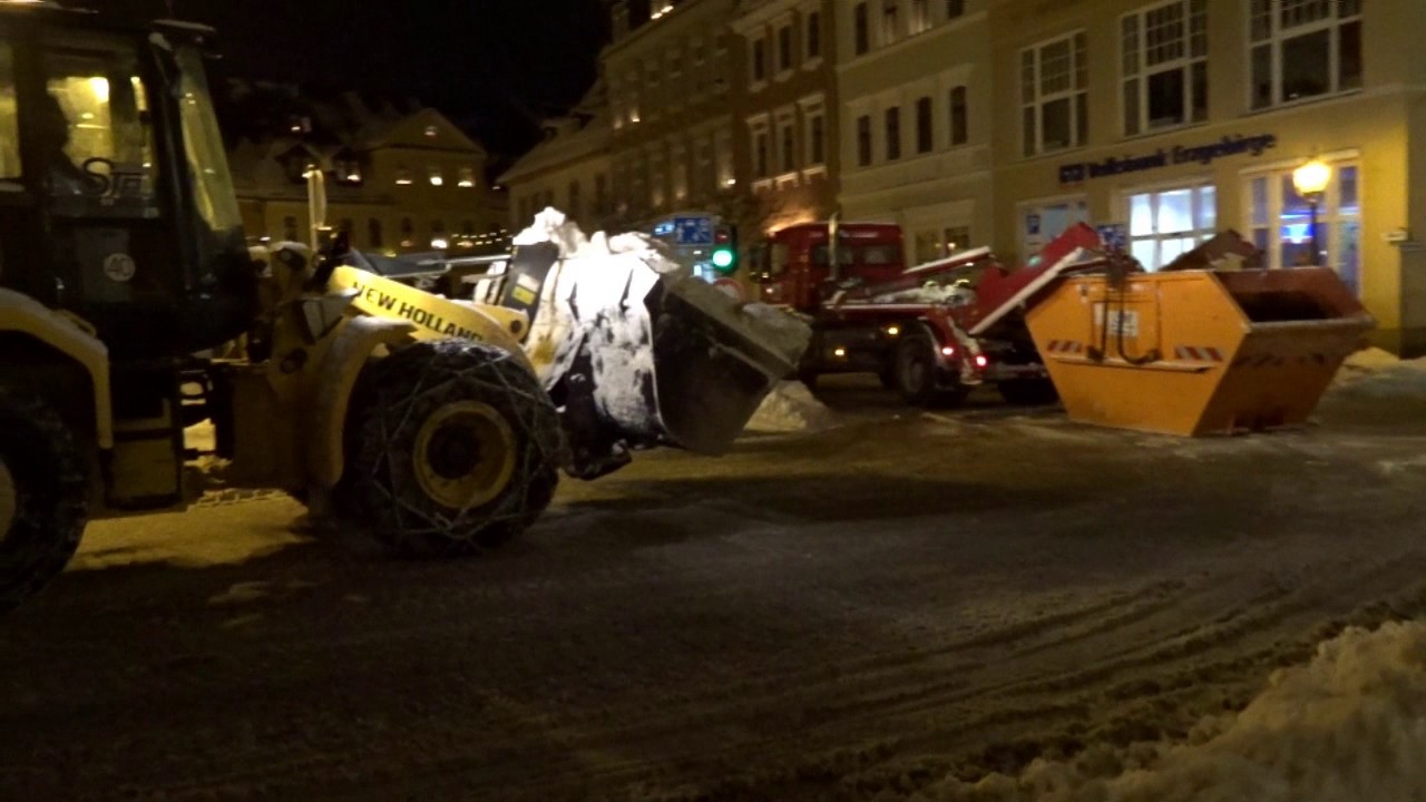 Schneebeseitigung in Annaberg-Buchholz 2017