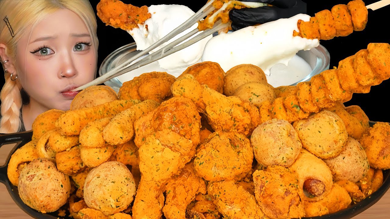 뿌링클 전메뉴에 뿌링소스 10개…진짜 도파민 미쳤습니다🔥레전드 먹방 | CRISPY FRIED CHICKEN CHEESE BALL | BIG BITES MUKBANG ASMR