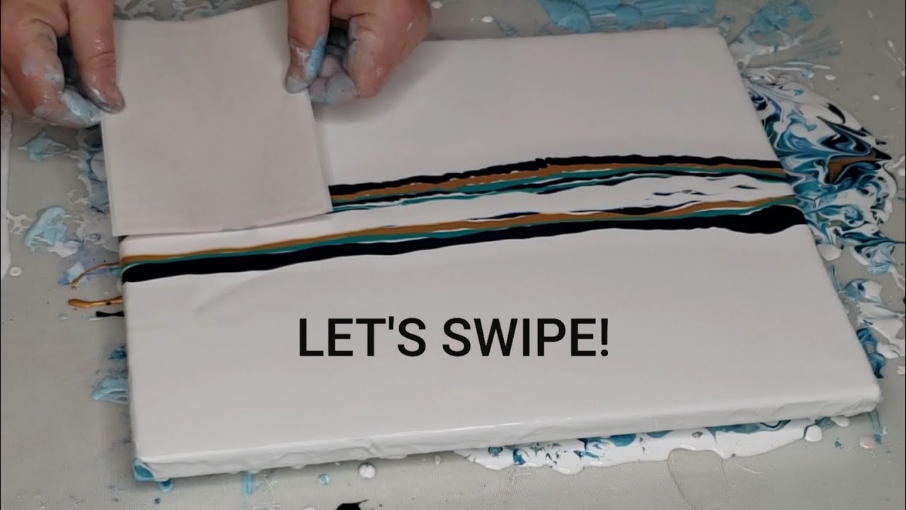 Swiping W/ Only Paint & Water ? Amazing Result! Acrylic Pour Swipe! #art#acrylicpour#swipe