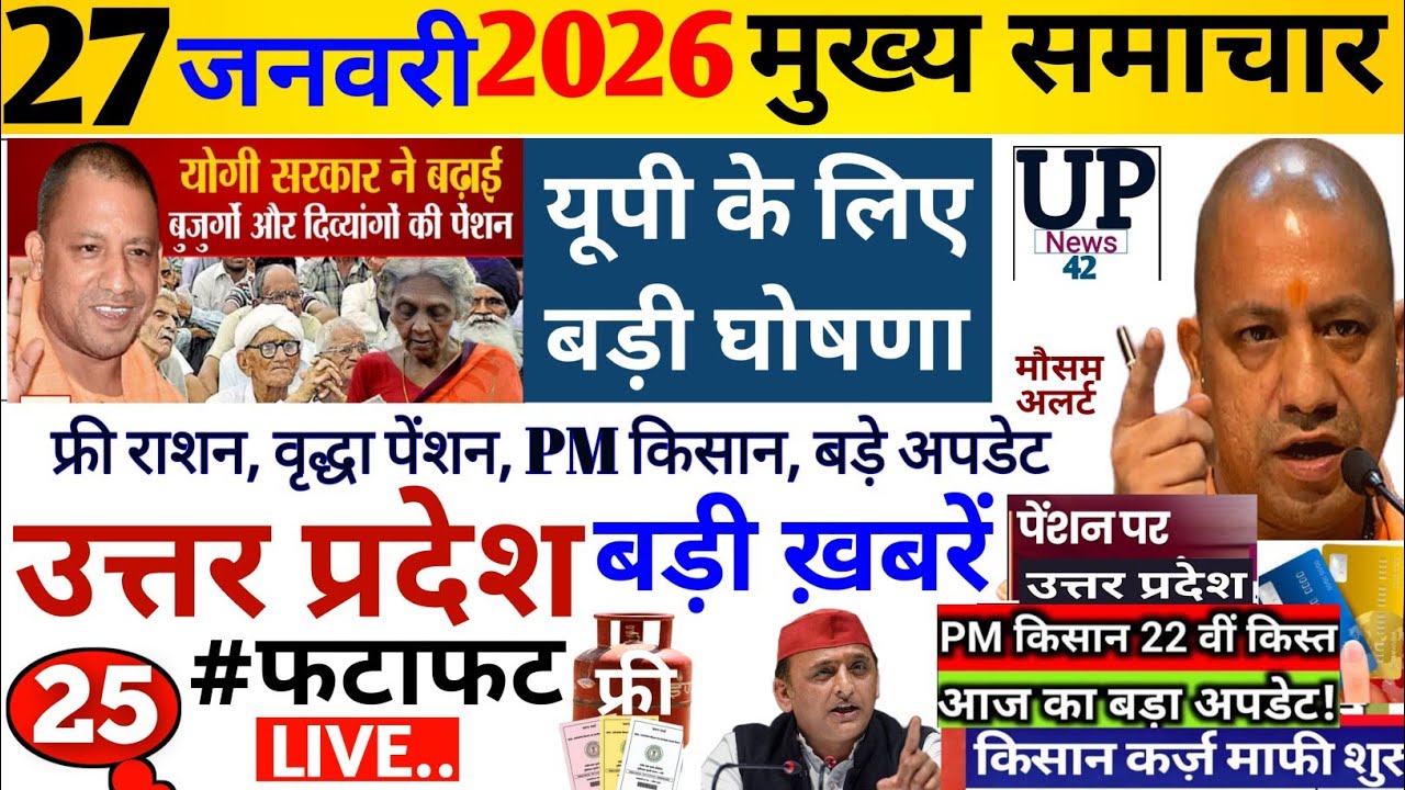 Up Breaking News 27 January 2026 | Uttar Pradesh News | Up News Today | Cm Yogi | Pm Modi News,