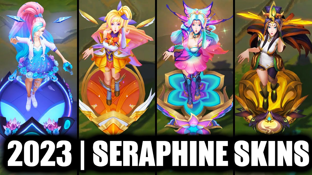 ALL SERAPHINE SKINS SPOTLIGHT 2023 - Star Guardian Latest Skin (League of Legends)