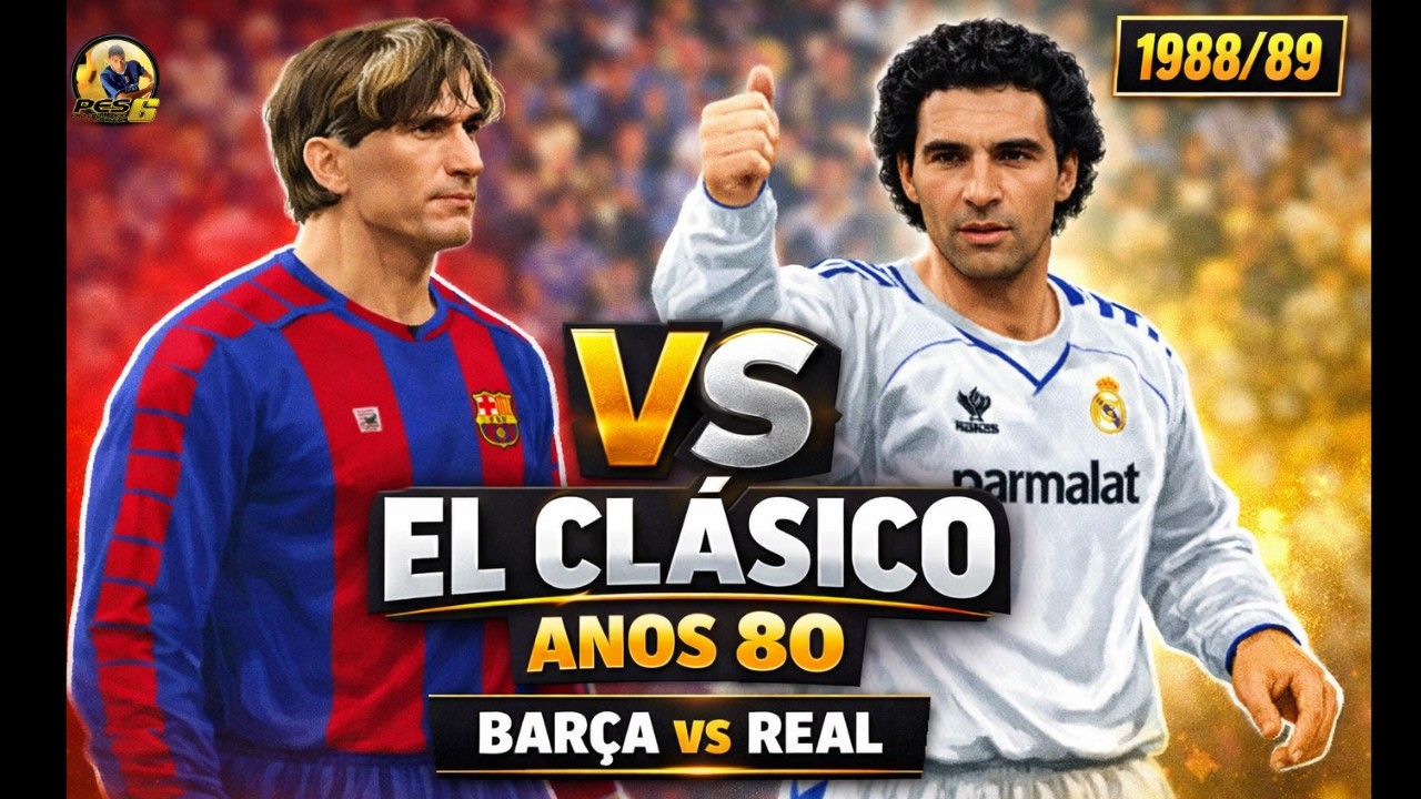 Barcelona vs Real Madrid | El Clasico Retro 1988/89 – PES 6 (60 FPS)