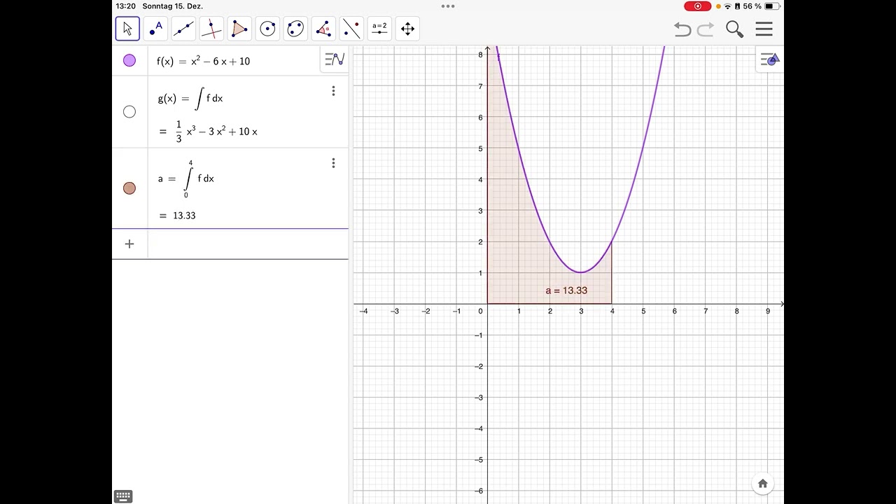 Integralrechnung mit Geogebra