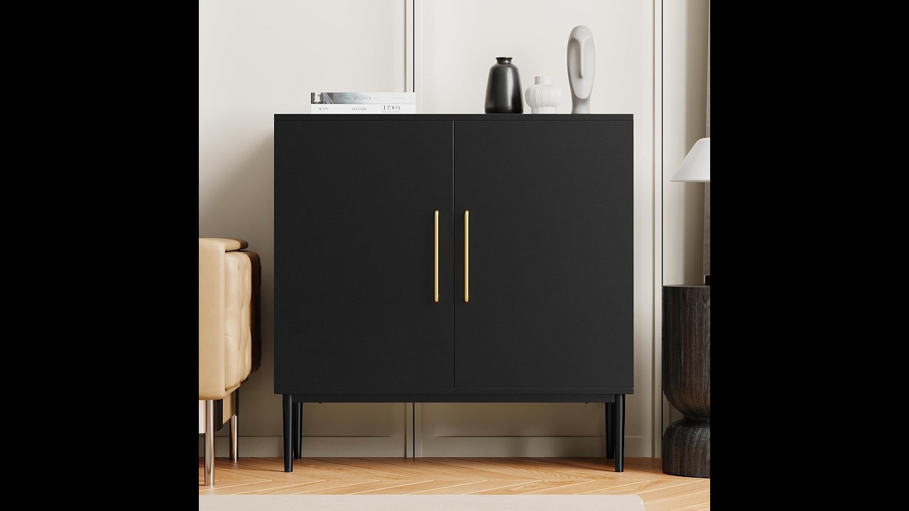 REHOOPEX Black Storage Sideboard Cabinet Review - Pros & Cons - black storage cabinet