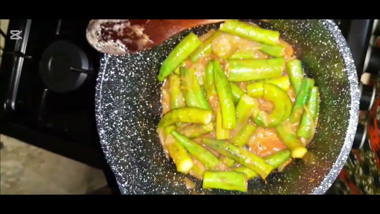 Quiabo com Chima acompanhado com peixe banana sem alho 🥰🌏