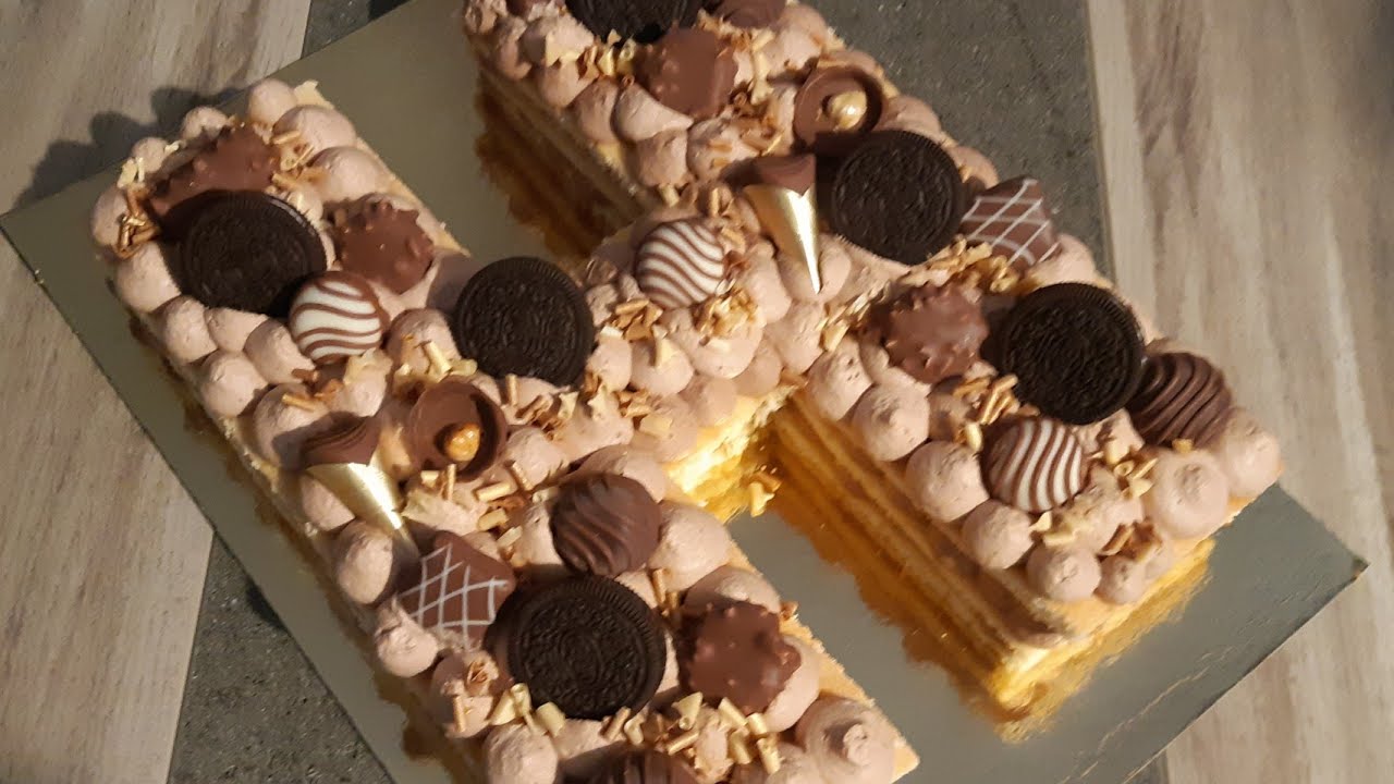 🍫Letter cake au chocolat praliné en forme de H🍫/كيكه الحروف سهله وناجحه 🍫