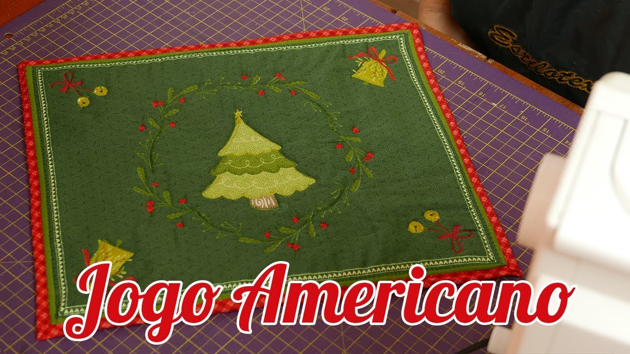 Jogo Americano de Natal com Tecido Estilotex