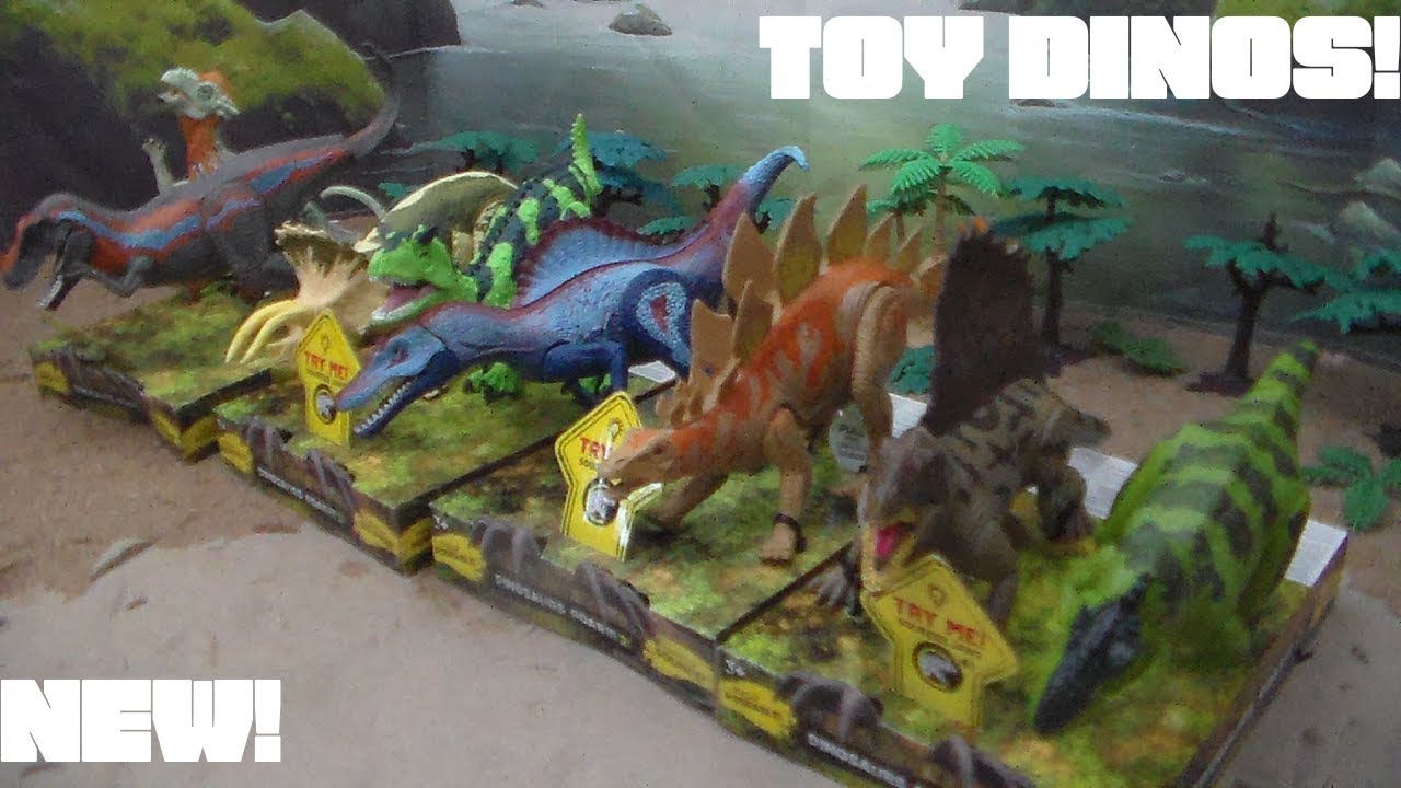 MEGA Dinosaur TOY Two Pack Toy Review! Carno Stego Spinosaurus Pachy Allosaurus!