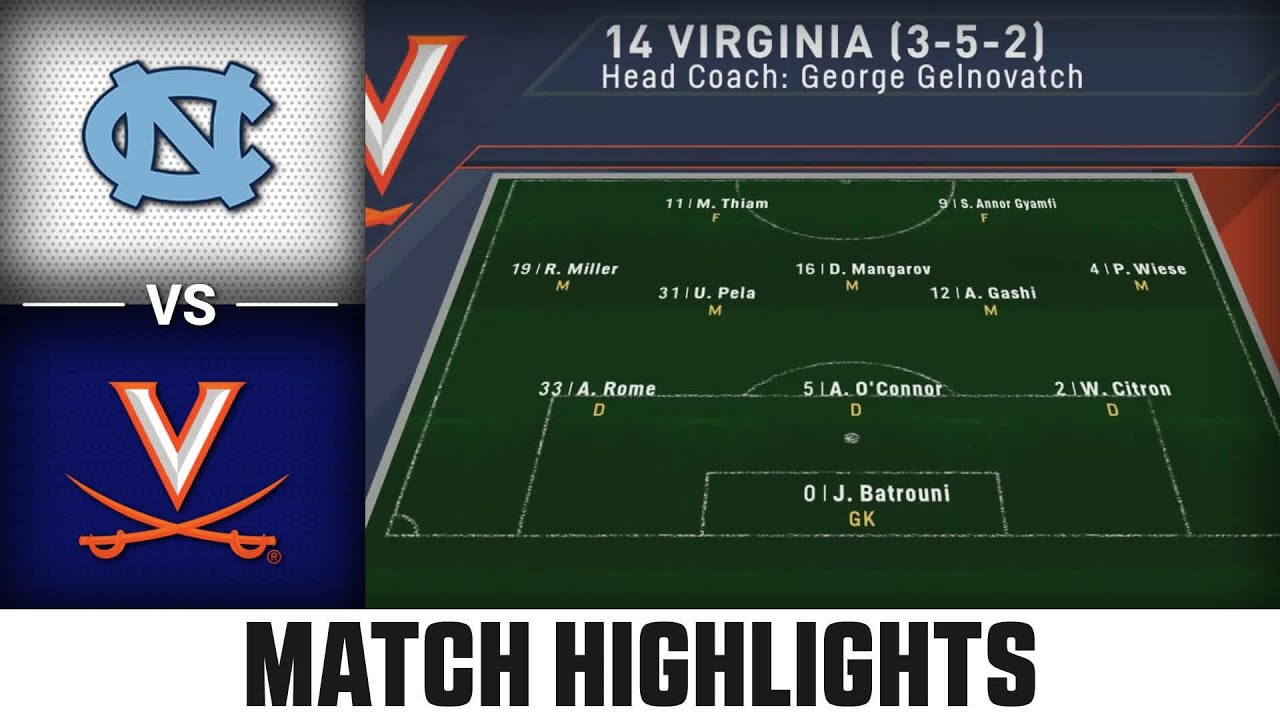 North Carolina vs. Virginia ACC Men's Soccer Highlights (2023)