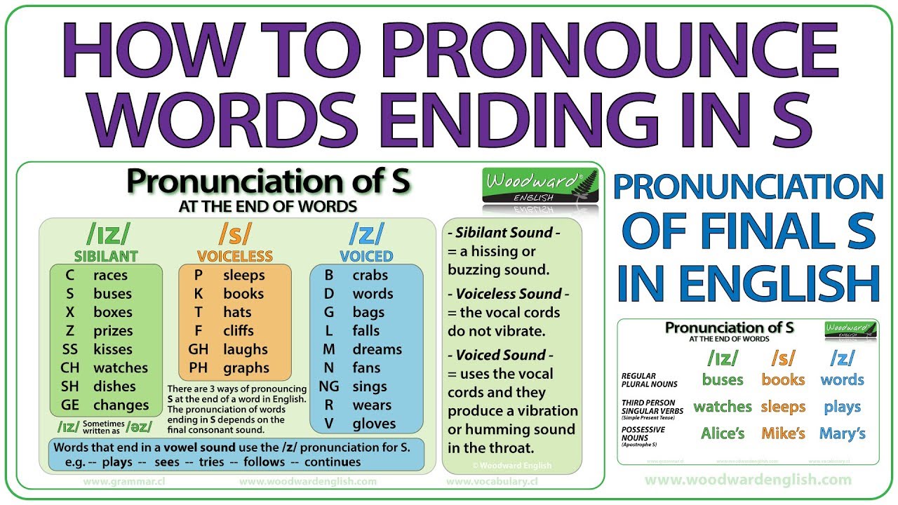 How to pronounce words ending in S | Pronunciation of final S in English | English Pronunciation