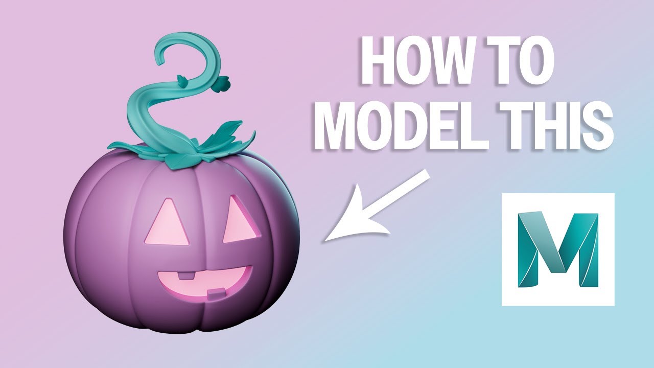 How to model a 3D Halloween Pumpkin in Maya - Time Lapse