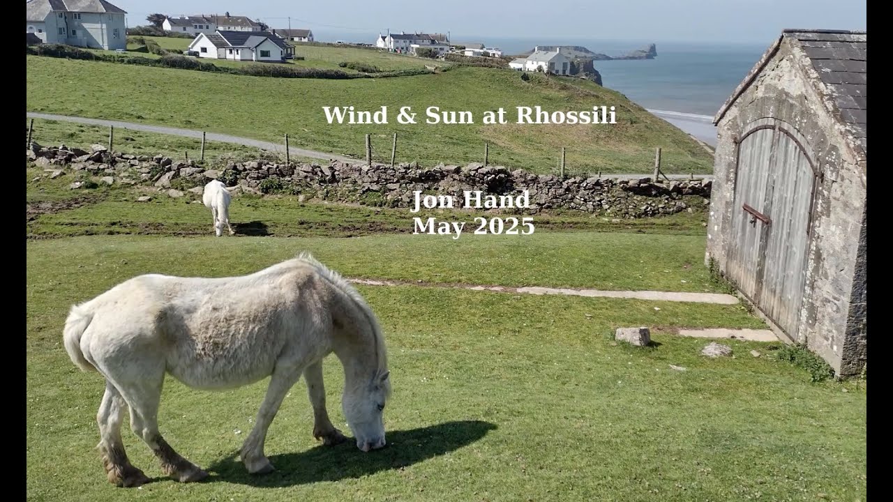 Wind and sun on the ridge overlooking Rhossili beach and slow TV moments of sand and waves