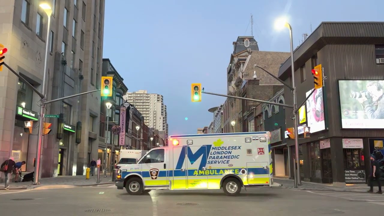 Evening Drive in Downtown London Ontario