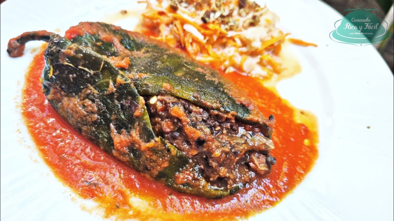 Chiles rellenos de FRÍJOLES con LONGANIZA Comiendo Rico y Fácil