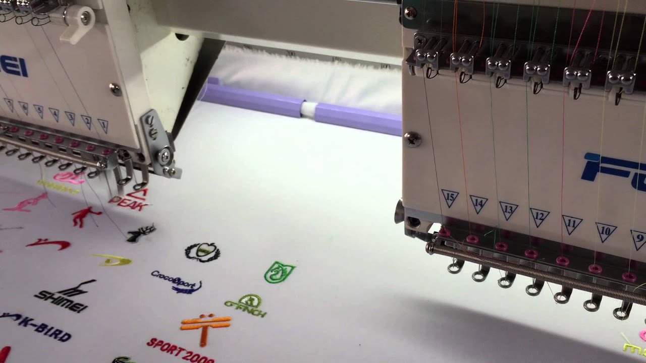 FUWEI 1502 m&aacute;quina de bordar 2 heads cap embroidery machine high speed 1,200 RPM