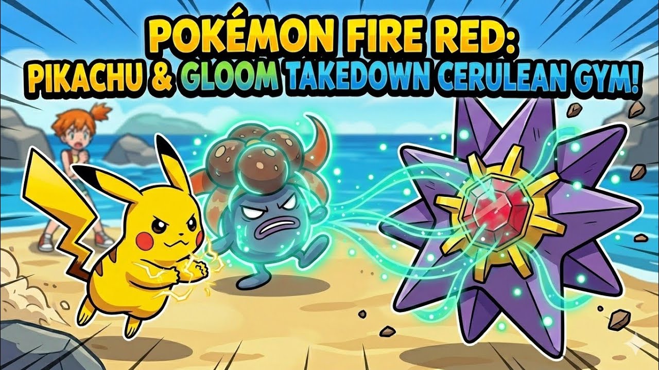 Pikachu & Gloom Takedown Cerulean Gym! [FireRed] #pokemonfirered #pokemon