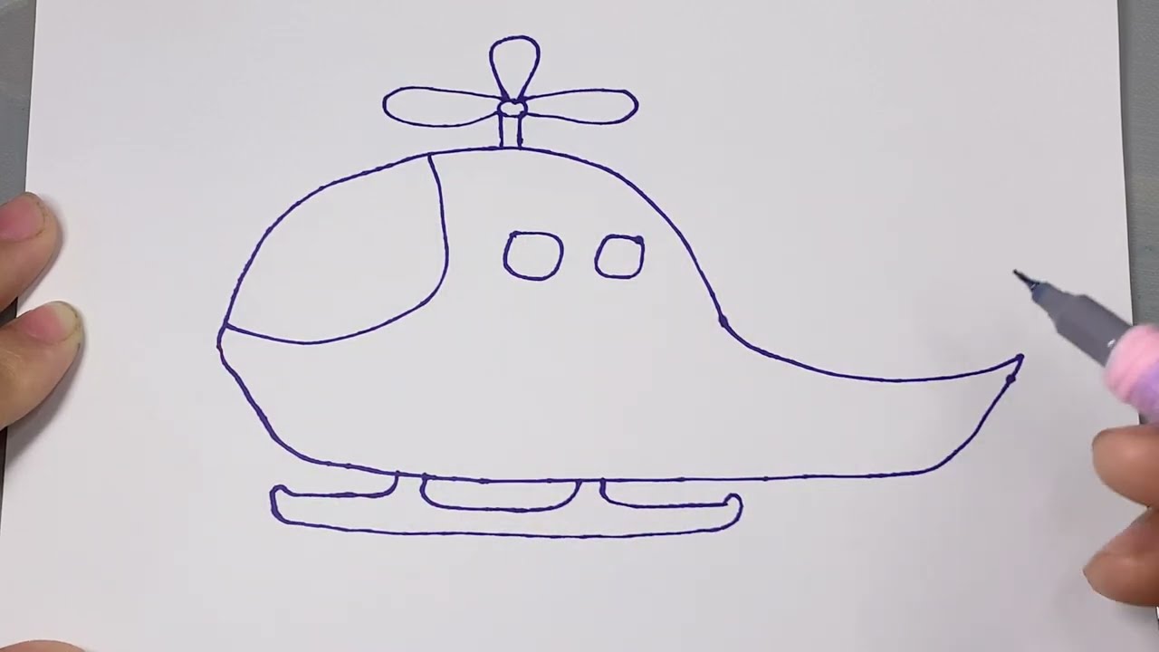 🚁✨ Let’s Draw a Cute Helicopter | Easy Drawing for Kids