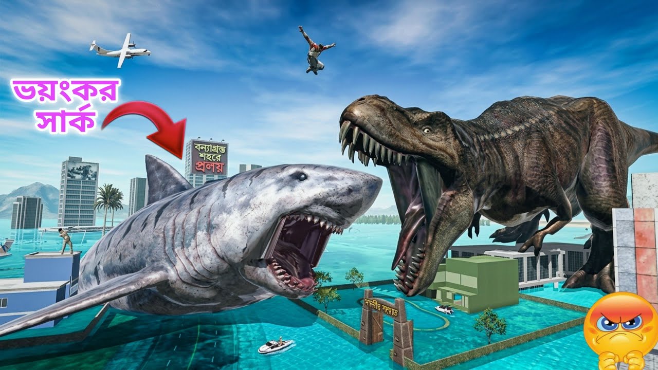 Giant Shark Attack in Indian Bikes Driving 3D 🌊 | ফিনিশিং গেমপ্লে!