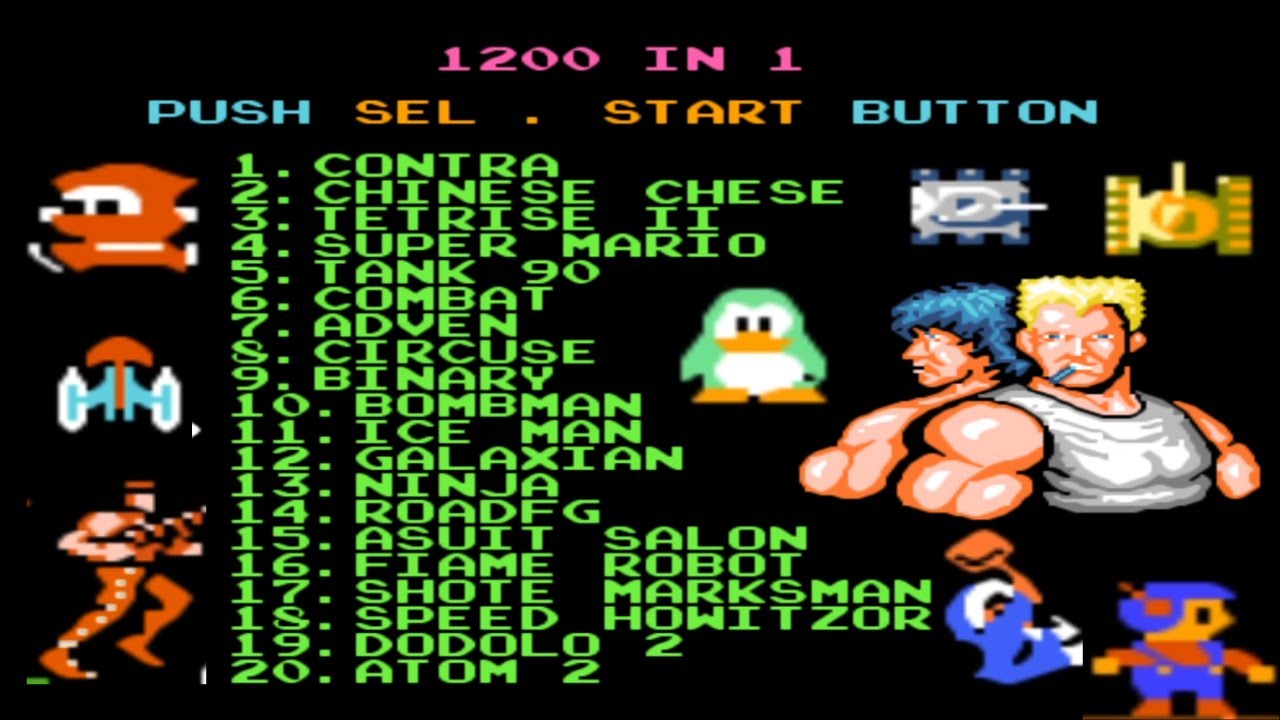 NES 1200 in 1 Gameplay : 1200 Classic Games in One Cartridge!